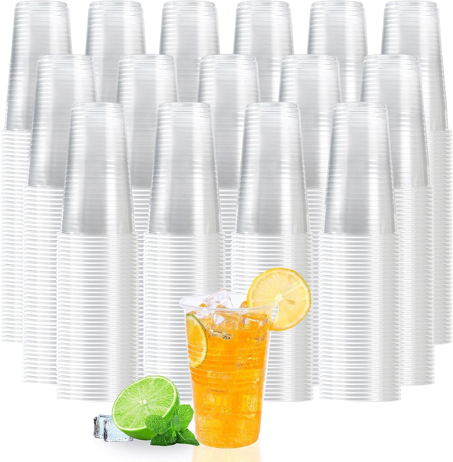 12 oz Clear Plastic Cups, Plastic Tumblers 2000 Count Bulk, PP Clear Cups Disposable for Wedding, Suit for Hot Beverages, Soda, Juice (12oz 2000count)