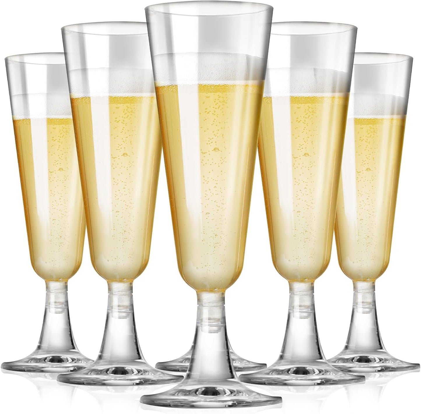 SUREHOME Plastic Champagne Flutes Disposable Champagne Glasses 20 Pack 5 Oz Clear Plastic Mimosa Glasses Acrylic Wedding Toasting Cups for New Years Eve Party Supplies 2026 Christmas Bar Cocktail Cups