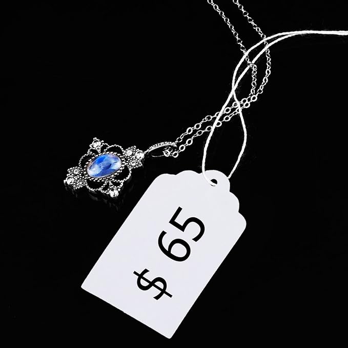 Outus 500 Pack Blank Price Tags 1.18 x 1.89 inches Marking White Price Tags with String Attached Merchandise Writable Strung Hang Label for Selling Jewelry Clothing Gift(Fresh Style)