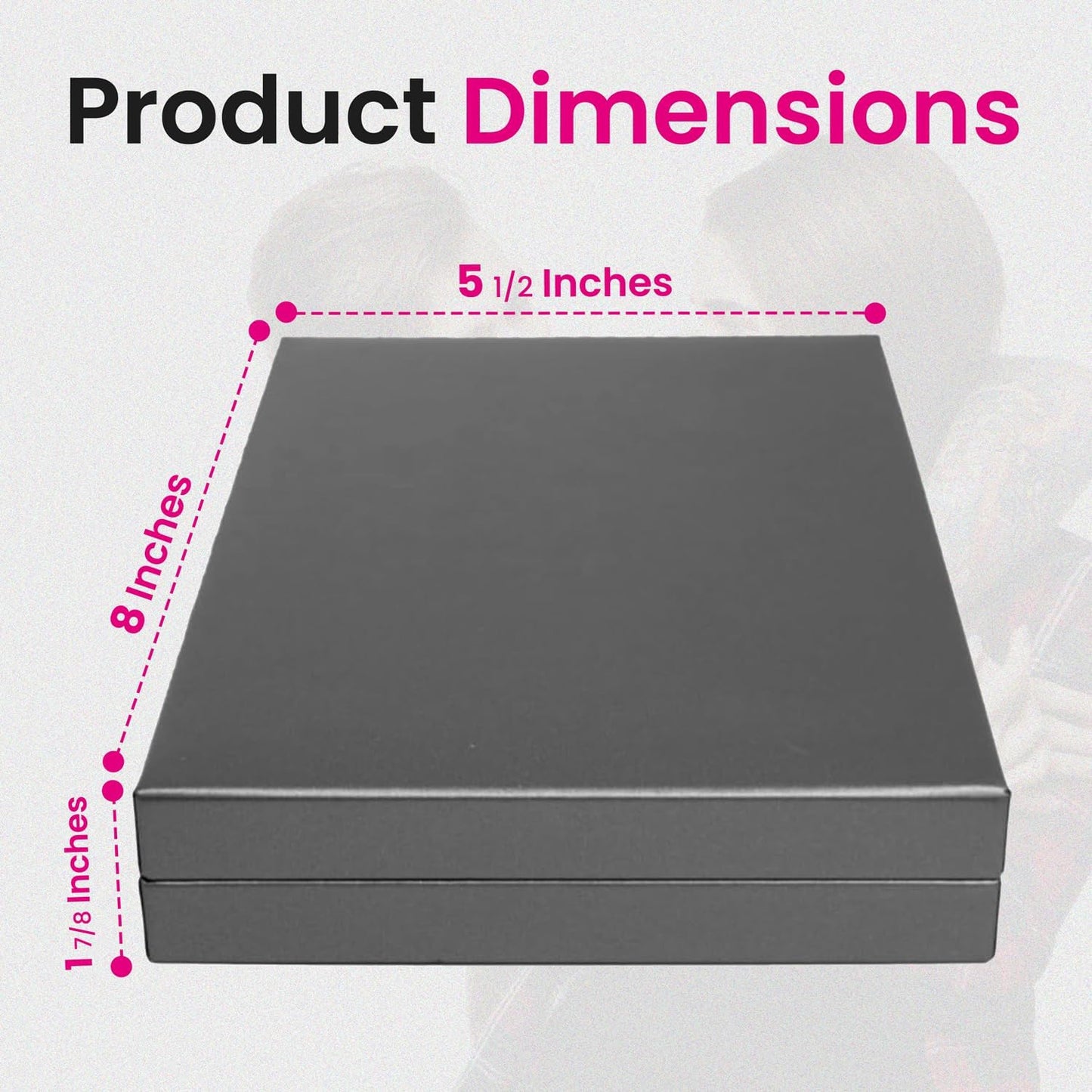 Novel Box Silver Jewelry Box for Necklace 5.5x8x1.87 Inches - Necklaces Gift Box for Proposal Wedding Engagement - Faux Leatherette Jewelry Display Box - Gift Presentation Boxes for Necklaces