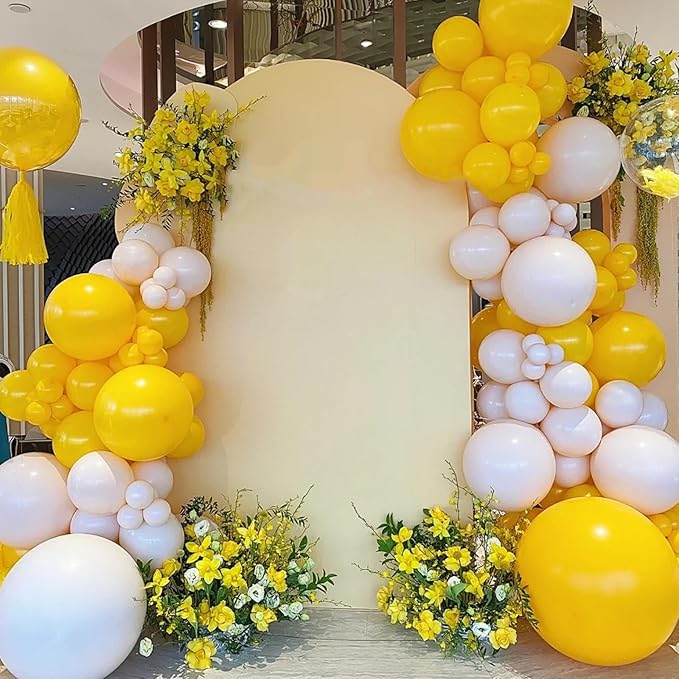 90pack Lemon Yellow Balloons Different Size 18/12/10/5 Inch Yellow Balloon Garland Arch Kit for Graduation, Wedding, Birthday, Princess Theme, Baby Shower, Anniversary Party Decorations