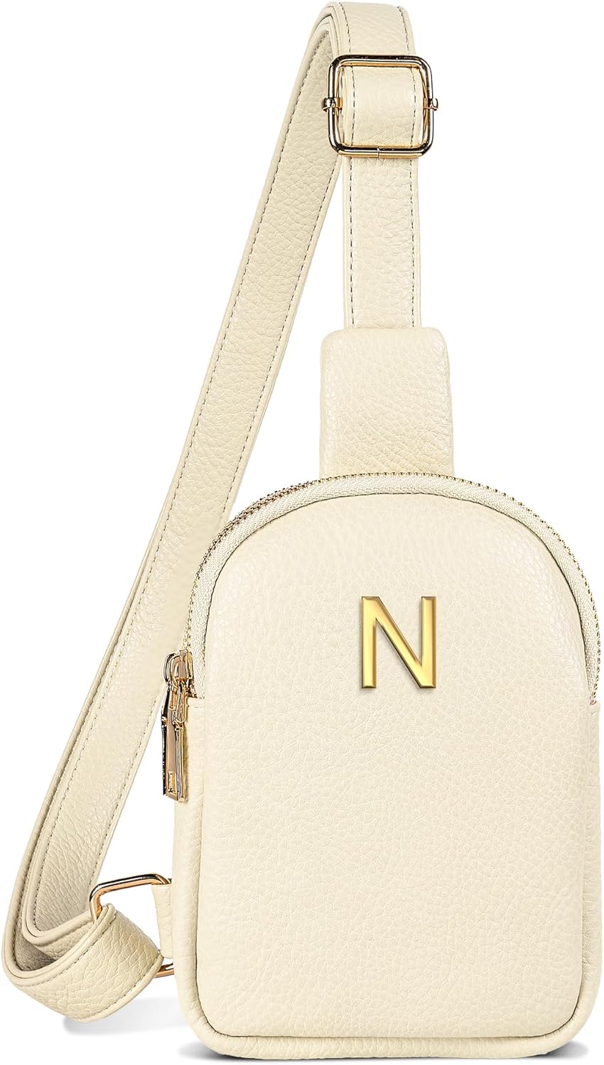 Gifts for 6 7 8 9 10 11 12 13 14 15 16 Year Old Girls, Initial Cross Body Fanny Pack, Cute Sling Purse for Teens, Travel Crossbody Bags for Daughter Granddaughter, Tween Girls Trendy Stuff