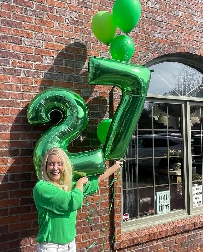 Dark Green Number 7 Balloon 40 Inch, 7th Birthday Party Decorations for Children, Giant 7 Foil Balloon for Party Supplies