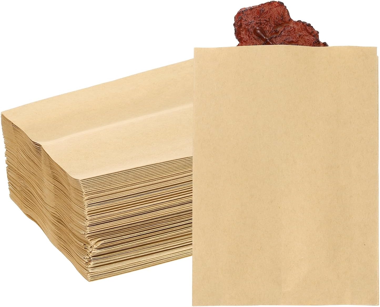 PATIKIL 6.69x7.09 Inch Paper Sandwich Bags, 100 Pcs Pastry Bag Small Pastry Bags Cookie Sleeves Food Packaging for Bakery Treats, Light Brown