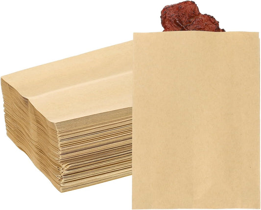PATIKIL 6.69x7.09 Inch Paper Sandwich Bags, 100 Pcs Pastry Bag Small Pastry Bags Cookie Sleeves Food Packaging for Bakery Treats, Light Brown