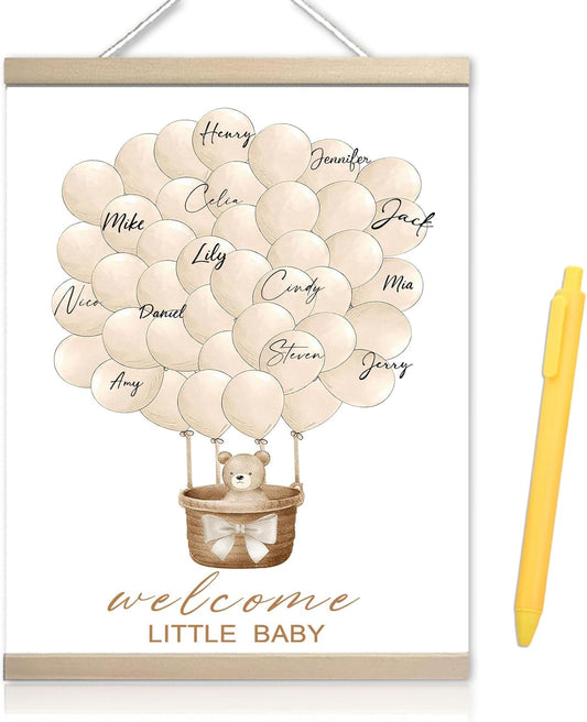 Bear Baby Shower Sign in Guest Book, Birthday Supplies Party Decorations, Baby Shower Guest Book Alternatives Keepsake Memory Book