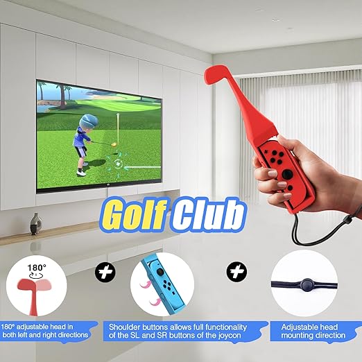 All-in-One Switch Sports Accessories Bundle (24 Items) - with Storage Bag Compatible with Nintendo Switch/OLED Joy-con, More Than 12+ Switch Sports Games Experience, Double Player, Family Gatherings, Social Icebreaker, Holiday Essentials Accessories Kit