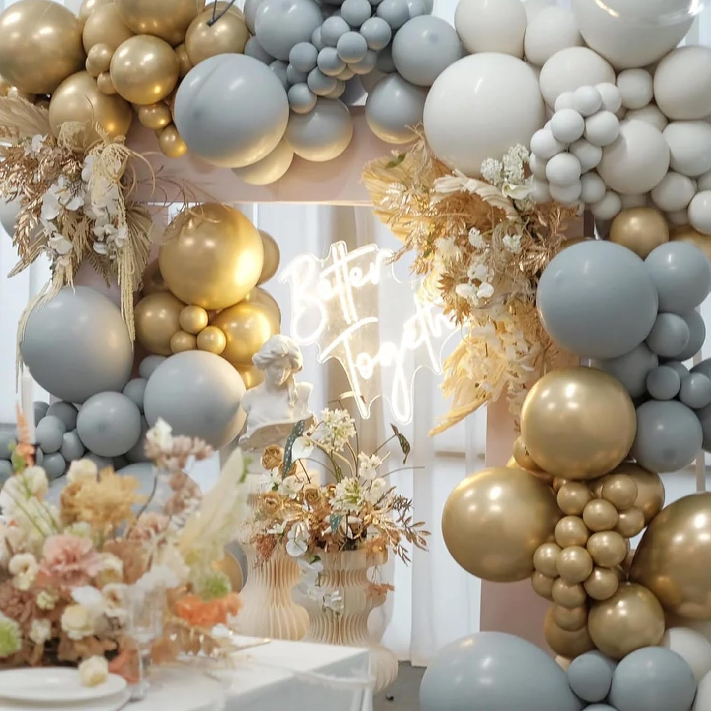 105pcs Light Gray Balloons 12inch Party Latex Balloons for Boys Girls Birthday Baby Shower Gender Reveal Wedding Sunflower Party Decorations