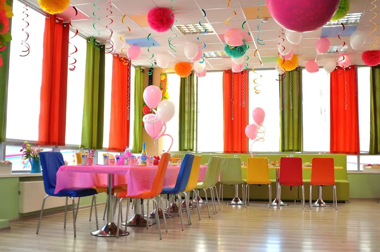 30 pcs Purple Hanging Swirl Decorations Swirls Party Decorations Plastic Party Streamer for Ceiling, 26"