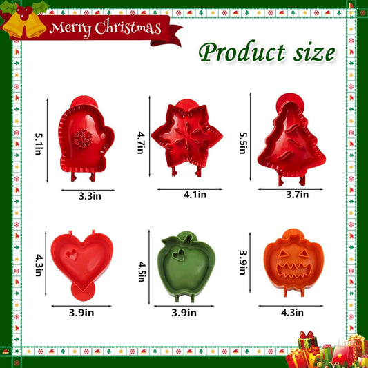 6PCS Mini Hand Pie Molds,Party Potluck Hand Pie Molds for Baking,Fits All Kinds of Festivals and Parties (6PCS-A)