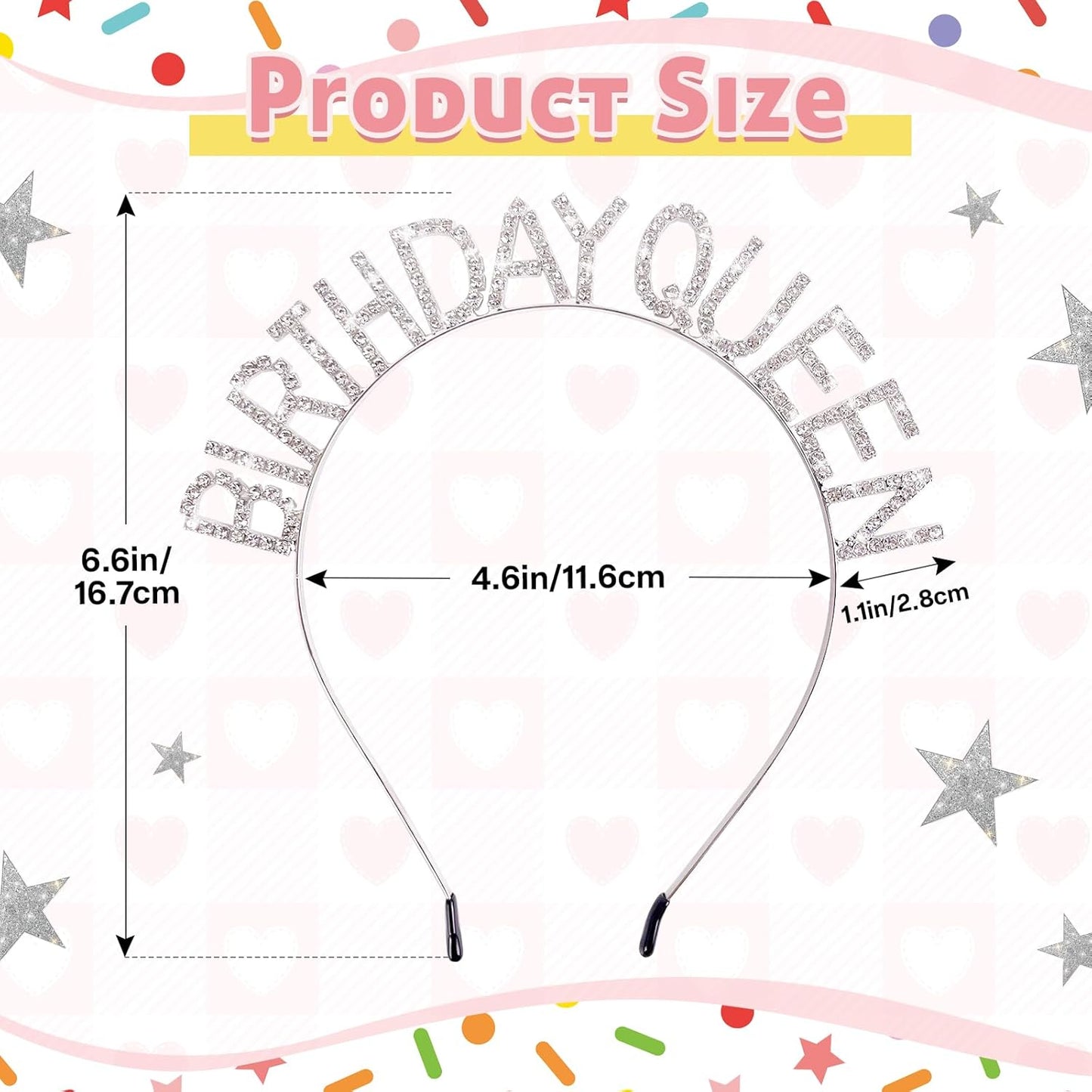 Birthday Queen Sunglasses with Crown, Birthday Glasses Headband Tiara for Women, Gifts Accessories Decorations