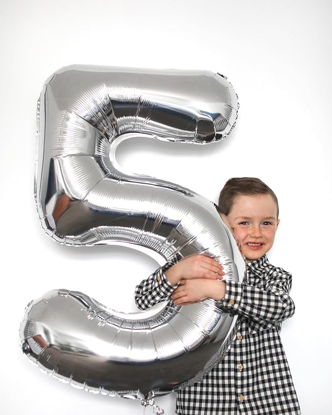 Silver Number 50 Balloon 40 inch, 50 Number Balloons, 50th Silver Birthday Decorations for Girls Boys Kids, 50 Year Old Women Men Silver Party Supplies