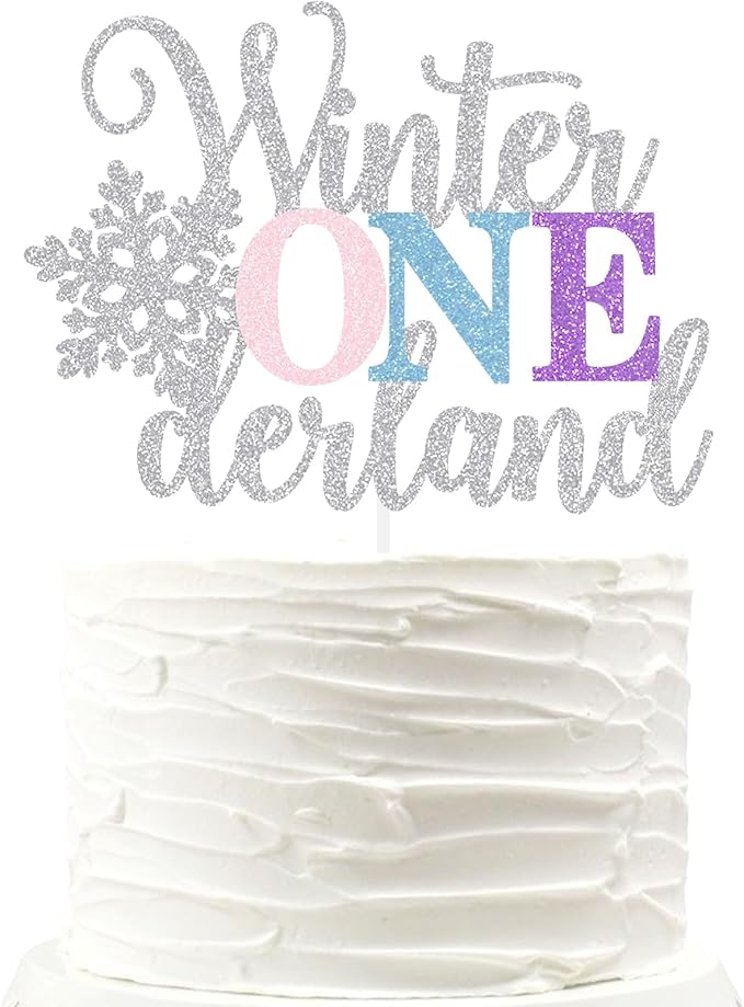Winter Onederland Cake Topper Snowflake First Birthday Party Decoration Baby Holiday Supplies Pink Blue Purple
