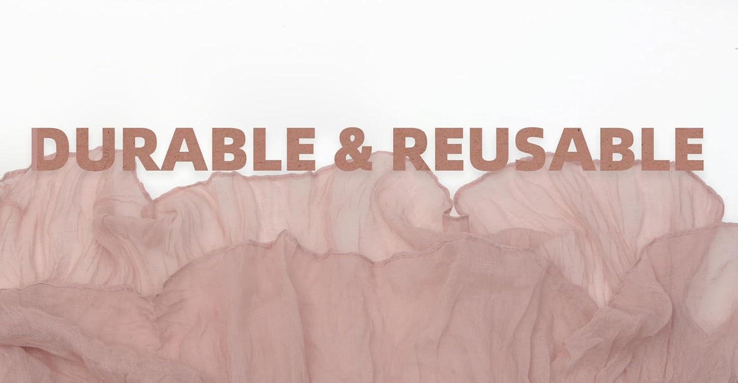 FEXIA Dusty Pink Cheesecloth Mothers Day Spring Table Runner 35x120 Inches Boho Gauze Table Runner for Wedding Party Baby Shower Engagement Decor