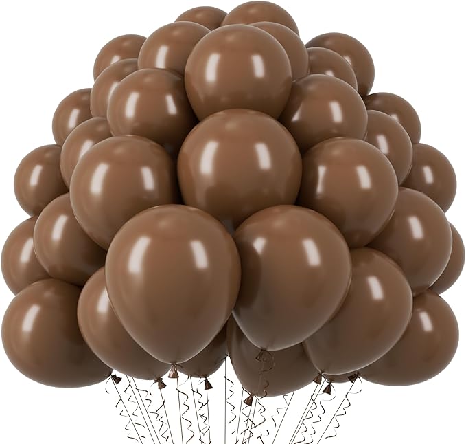 110pcs Brown Balloons 12inch Brown Latex Party Balloons for Graduation, Bear Themed Party, Wedding, Birthday, Bridal Shower, Baby Shower, Anniversary Party Decorations