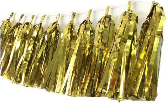 Tissue Paper Tassels Garland Banner Table Decor Party Banner Wedding Birthday Baby Shower Nursery Party Decorations Supplies (20, Gold)