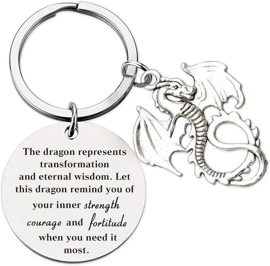 Inspirational Gifts Motivational Keychains - Elephant Dragon Flamingo Encouragement Uplifting Gift for Men Women Christmas