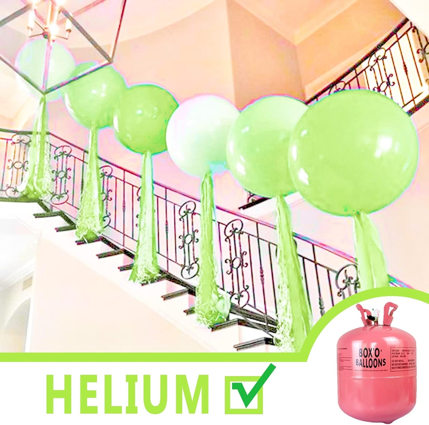 PartyWoo Lime Green Balloons 4 pcs 36 Inch Extra Large Big Jumbo Giant Neon Yellowish Light Green Latex Balloons for Graduation Halloween Summer Baby Showers Birthday Party Decorations Green-Y6