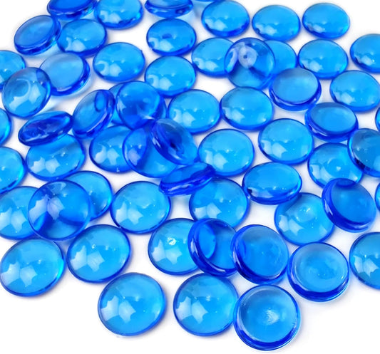 HappyFiller 630 PCS Acrylic Flat Marbles Fake Crystal Gems for Glass Vase Fillers, Crafts,Party Confetti,Wedding Centerpieces,Fairy Garden Gemstone Beads with Vibrant Royal Blue Color