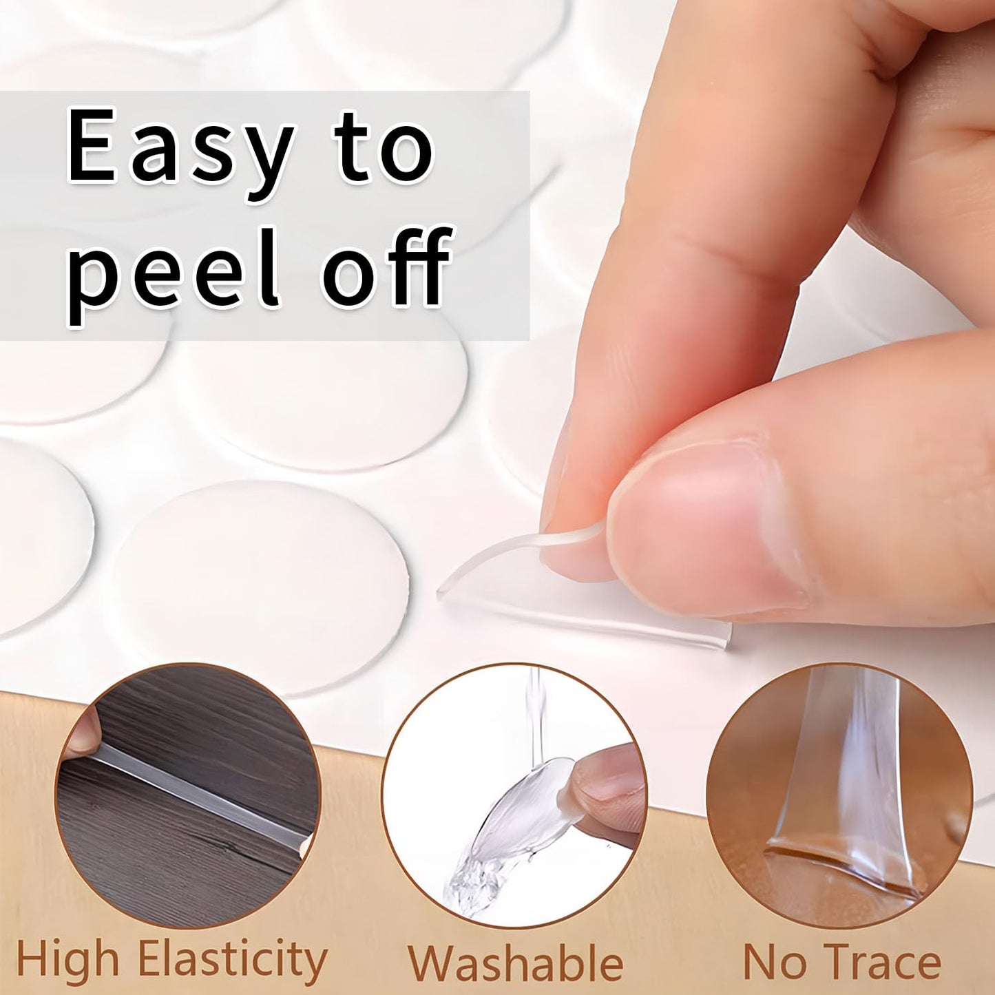 400 PCS Stick Dots Double Sided, 0.4" Clear Removable Sticky Adhesive Mounting Putty for Fixed Toy Doll Balloons Festival Party Decorations(Thickness 0.7mm
