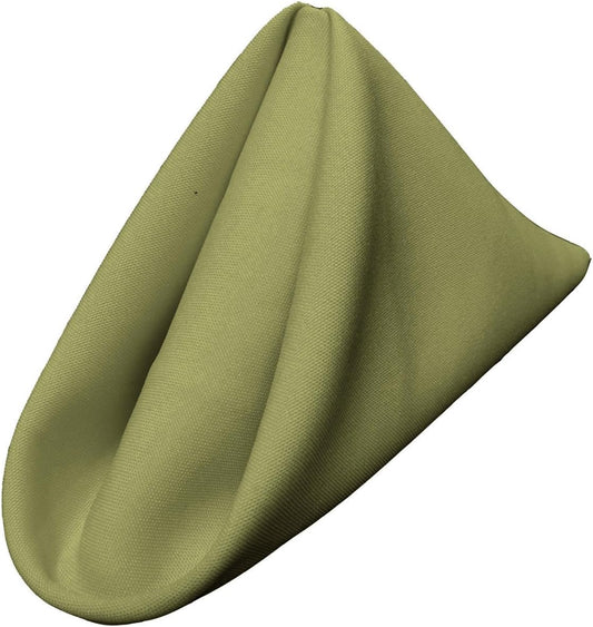 LA Linen 10-Pack Poly Poplin Napkin, Soft Cloth Napkins, Washable Reusable Napkins, Stain and Wrinkle Resistance Table Napkins for Dinner, Wedding, Parties, 17 by 17-Inch, Sage Dark