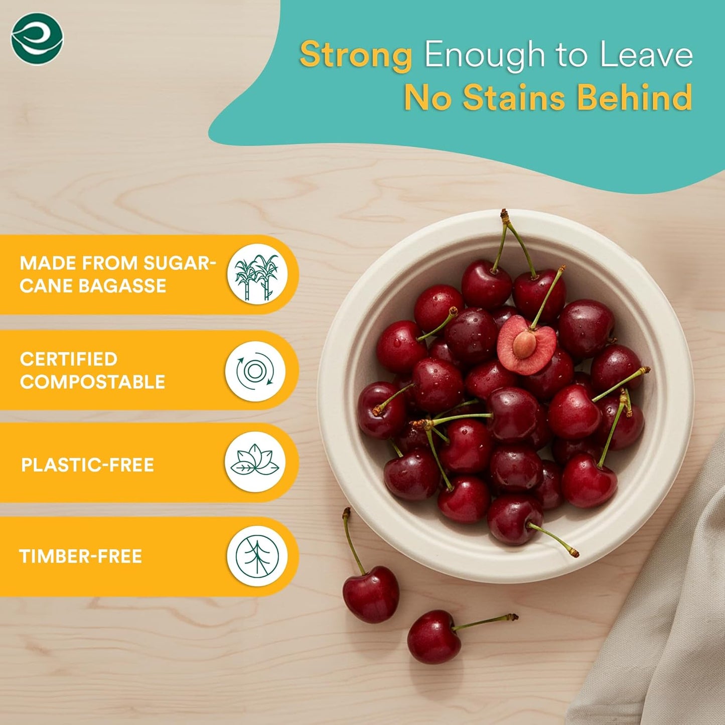ECO SOUL 100% Compostable 12 Oz Soup Bowls [4 Packs of 125] Disposable dessert bowls I Heavy duty paper bowl I Eco-friendly salad bowl I Biodegradable large Bowls