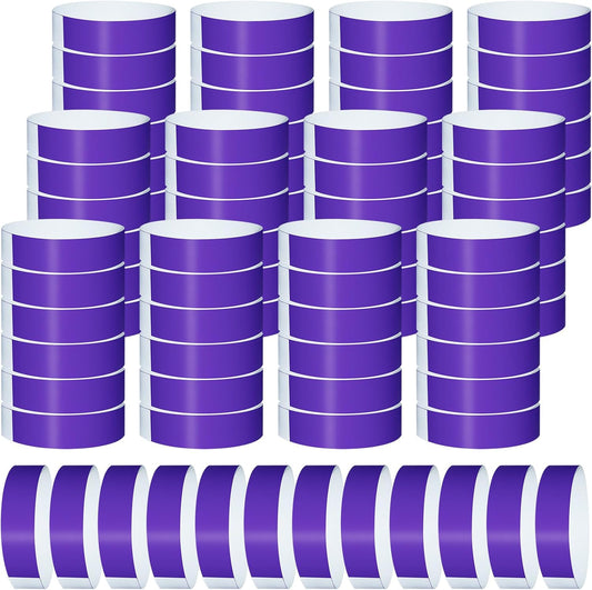 1200 Pcs Plastic Paper Wristbands for Events Neon Color Wrist Bands Concert Identification Wristbands Paper Bracelets Wristbands Party Hand Bands (Purple)