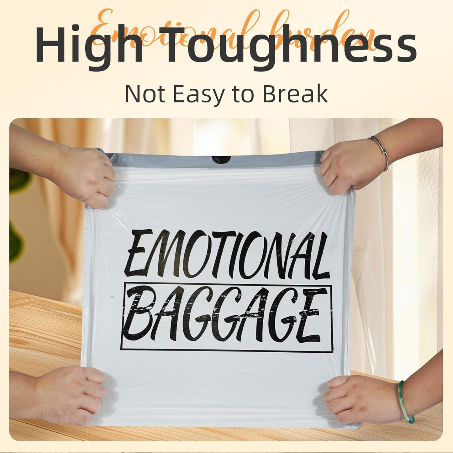 4 Gallon Small Trash Bags Drawstring,4 Gal Trash Can Liners,Small Bathroom Garbage Bags Scented,Tear Resistant Garbage Bags,50 Count Trash-Can-Liners (Emotional Baggage)