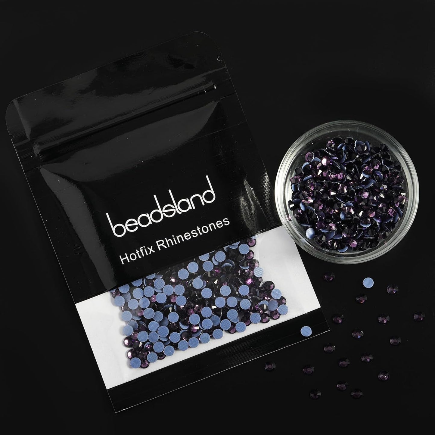 Beadsland Hotfix Rhinestones, 2880pcs Flatback Crystal Rhinestones for Crafts Clothes DIY Decoration, Tanzanite, SS8, 2.3-2.5mm