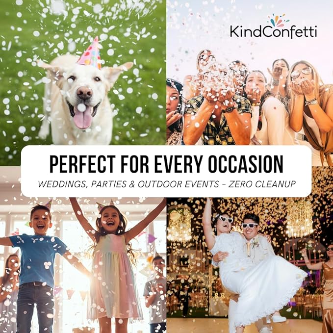 White Rice Paper Wedding Confetti for Flower Girl Basket, Confetti Cannon Filler - Biodegradable & Water Soluble Party Decor, Wedding Sparklers for Send Off Alternative, 150g 20000 Pcs