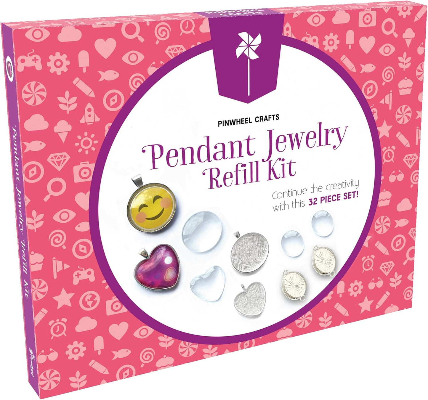 Pinwheel Crafts DIY Pendant Jewelry Kit for Girls & Teens – Necklace Making Craft Set for Ages 8–12 – Create Personalized Necklaces & Fun Gifts