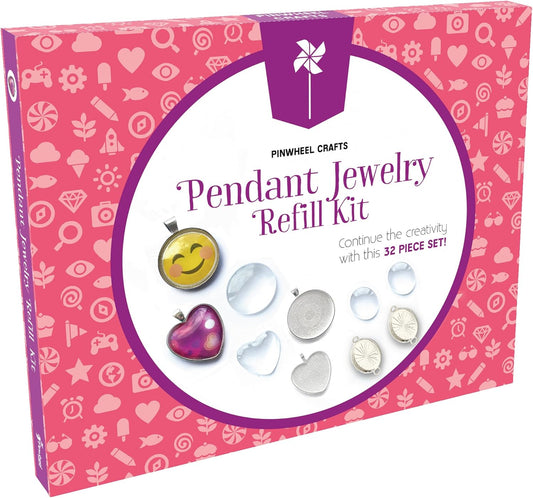 Pinwheel Crafts DIY Pendant Jewelry Kit for Girls & Teens – Necklace Making Craft Set for Ages 8–12 – Create Personalized Necklaces & Fun Gifts