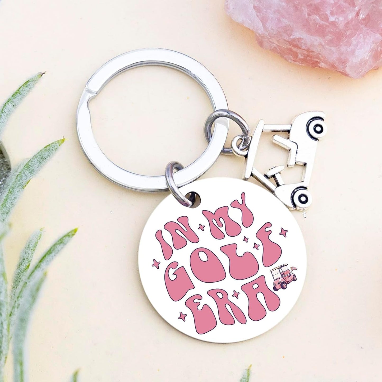 Golf Gifts for Women Golf Cart Keychain Pink Gifts for Golfers Female Golfing Accessories for Ladies Girls Golf Themed Birthday Christmas Stocking Stuffers for Golfers Player Lover Girl
