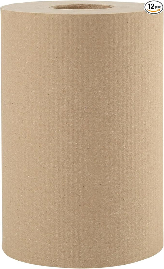Boardwalk 6252 Hardwound Paper Towels, 8" x 350ft, 1-Ply Natural (Case of 12 Rolls)