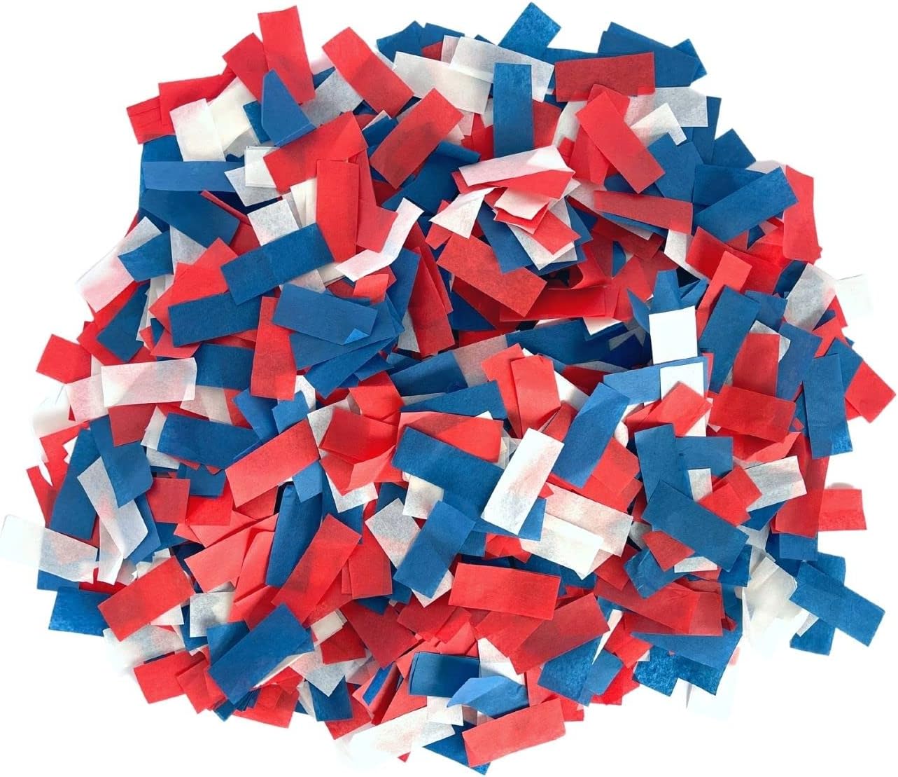 Confetti Sky [6 Pack] 12 Inch Confetti Cannons | Confetti Poppers for Wedding Celebration, Birthday Party, Pranks, Graduation, Christmas Eve and New Year Celebration (Blue,red,white)