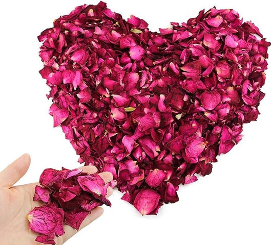 150 Grams/ 5.3 OZ Natural Real Red Rose Flower Petals Dried Rose Petal for Wedding Decoration Bath Foot Bath Wedding Confetti Crafts Accessories (5.3, Ounces)