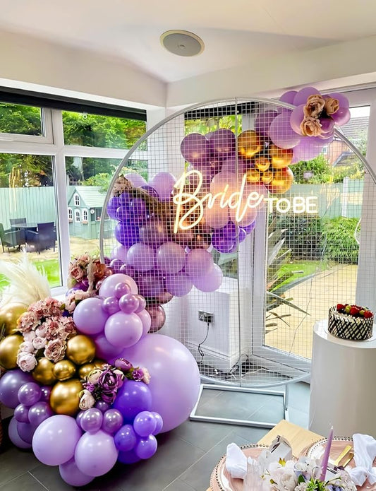 Purple and Gold Balloon Arch Kit, 132Pcs Mothers Day Balloon Arch Kit, Multi-Size Purple Gold Confetti Balloons, Party Balloons for Mothers Day Decorations, Bridal Shower, Birthday, Wedding Backdrop