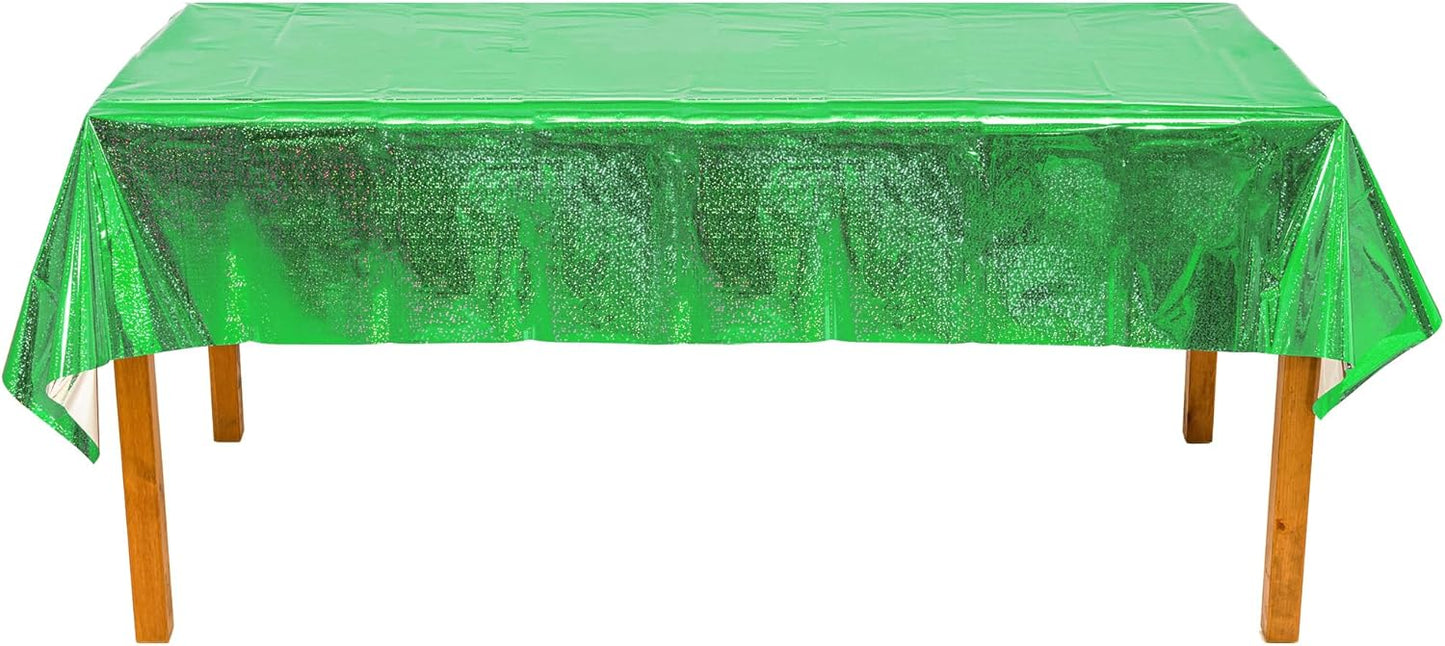 GREATRIL Green Party Table Covers Disposable Tablecloth for St. Patrick’s Day/Birthdays Party/Turtle/Hawaiian Ceremony Decorations Rectangle Tablecover 54'' x 108'' - 2 Packs