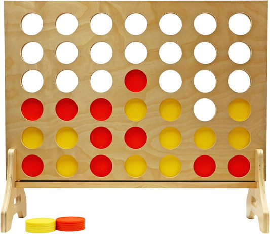 Tailgating Pros Premium Giant Four in a Row with Carrying Case - Jumbo Oversized Outdoor Yard Game - Connect Multiple Pucks in a Row to Win - Many Puck Colors Available!