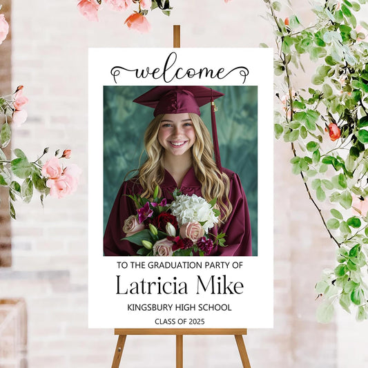 Custom Graduation Party Welcome Sign, Class of 2025 Yard Signs, Senior, High School, College Graduation Welcome Sign 2025, Graduation Party Decorations