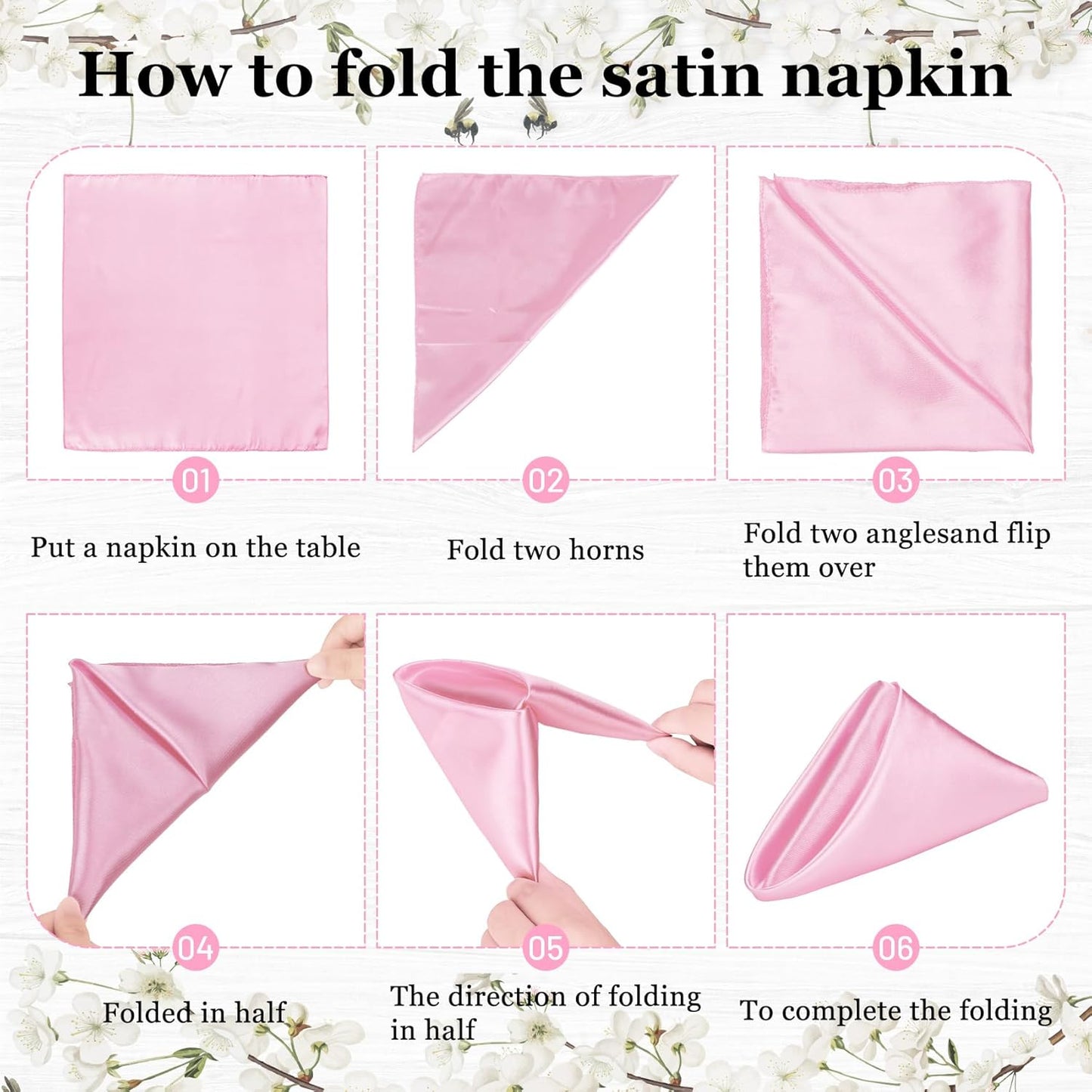 Bailarina 40 Pack Pink Satin Napkins,17x17 Inches Wedding Napkins Square Soft Silky Table Napkins Bulk Decorative Elegant Cloth Napkin for Party Decoration, Banquet,Wedding,Graduation