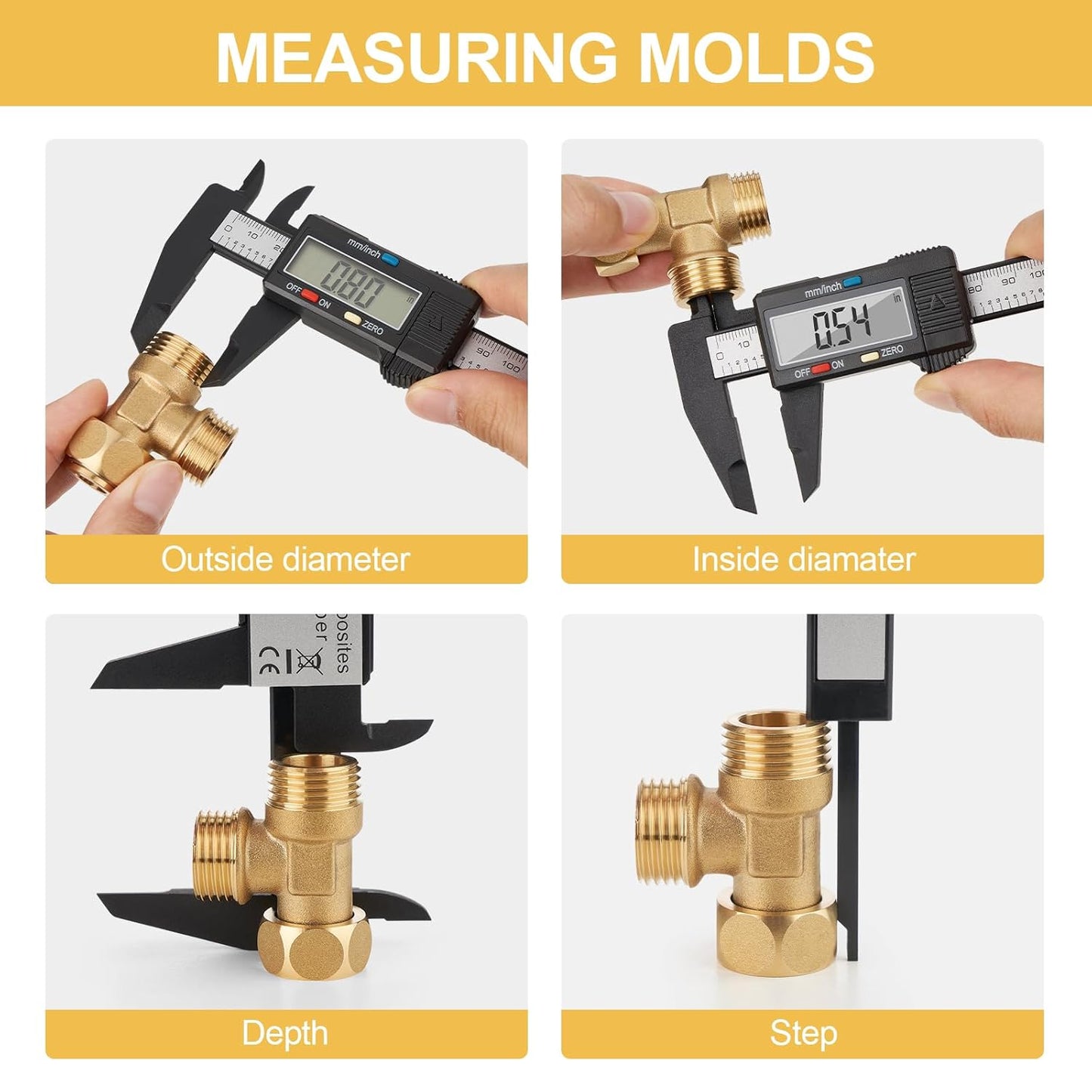 Digital Caliper, Adoric 0-6 inches Caliper with Large LCD Screen, Auto - Off Feature, Inch and Millimeter Conversion Measuring Tool, Perfect for Household/DIY/Jewelry Measurment