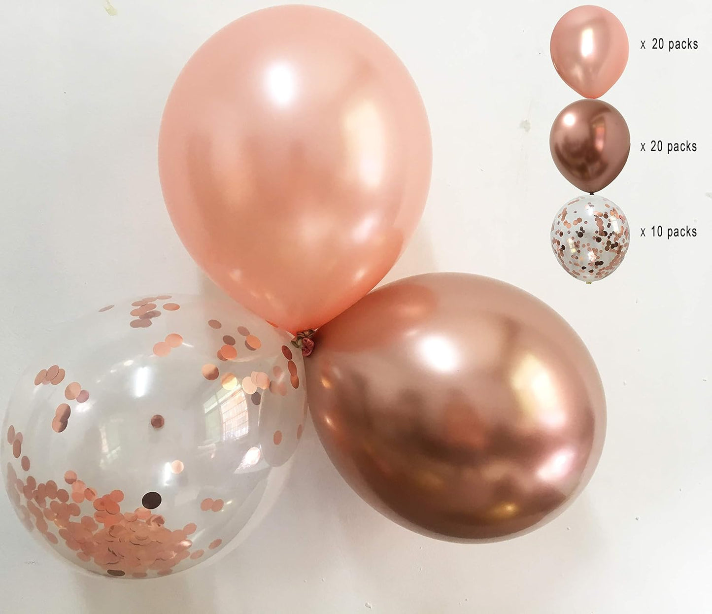 Balloons Gold and Rose Gold - 12inch Assorted Pearlized Metallic Chrome Gold Latex Balloons for Engagement Gender Reveal Wedding Anniversary Birthday Party Decorations 100 pack