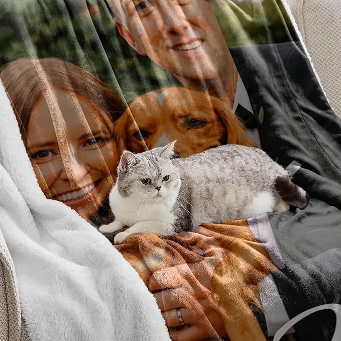 Mothers Day Blanket Gifts for Mom, Custom Sherpa Blanket with Picture Personalized Photo Throw Blanket Customized New Moms Gift from Daughter Son Husband, Birthday Gifts for Wife Grandma