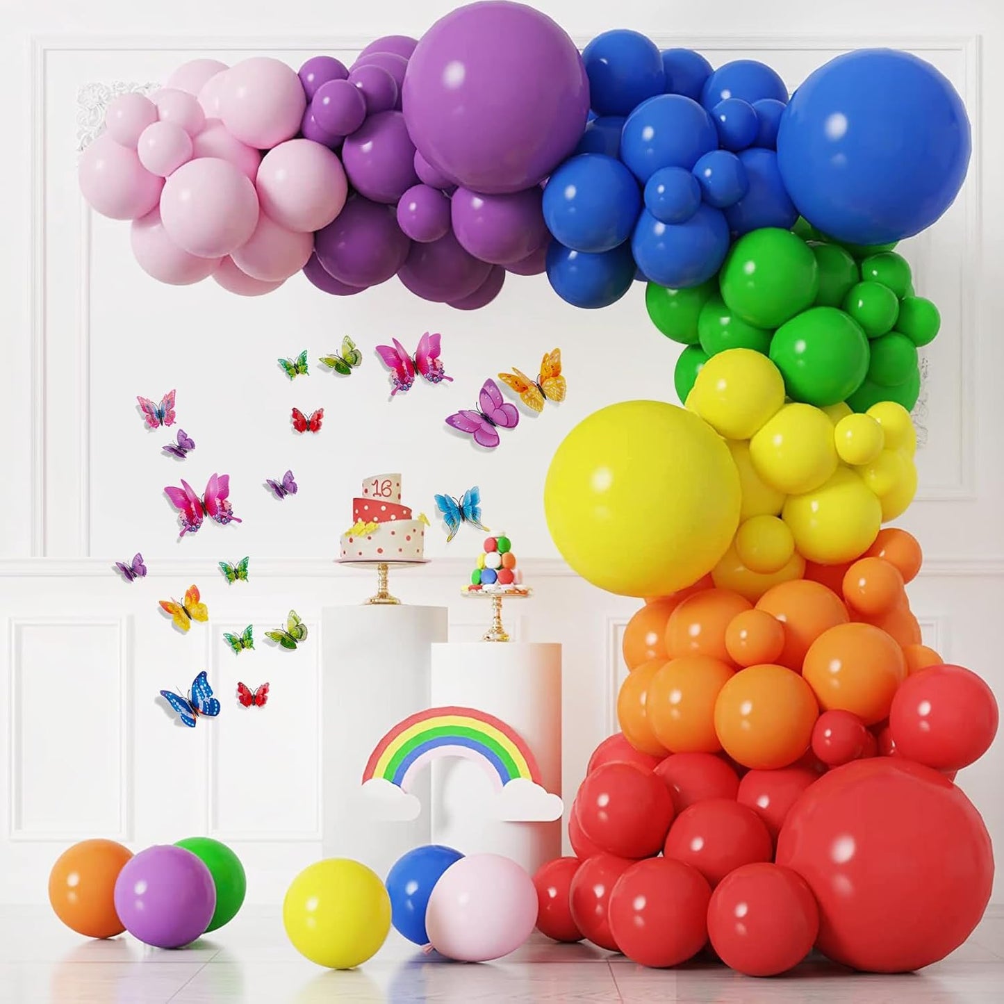 SAOROPEB 3D Butterfly Wall Decor, 72 Pcs Double Layer Butterfly Decorations for Party Decorations Locker Decor Refrigerator Decal, Reusable (Colorful)