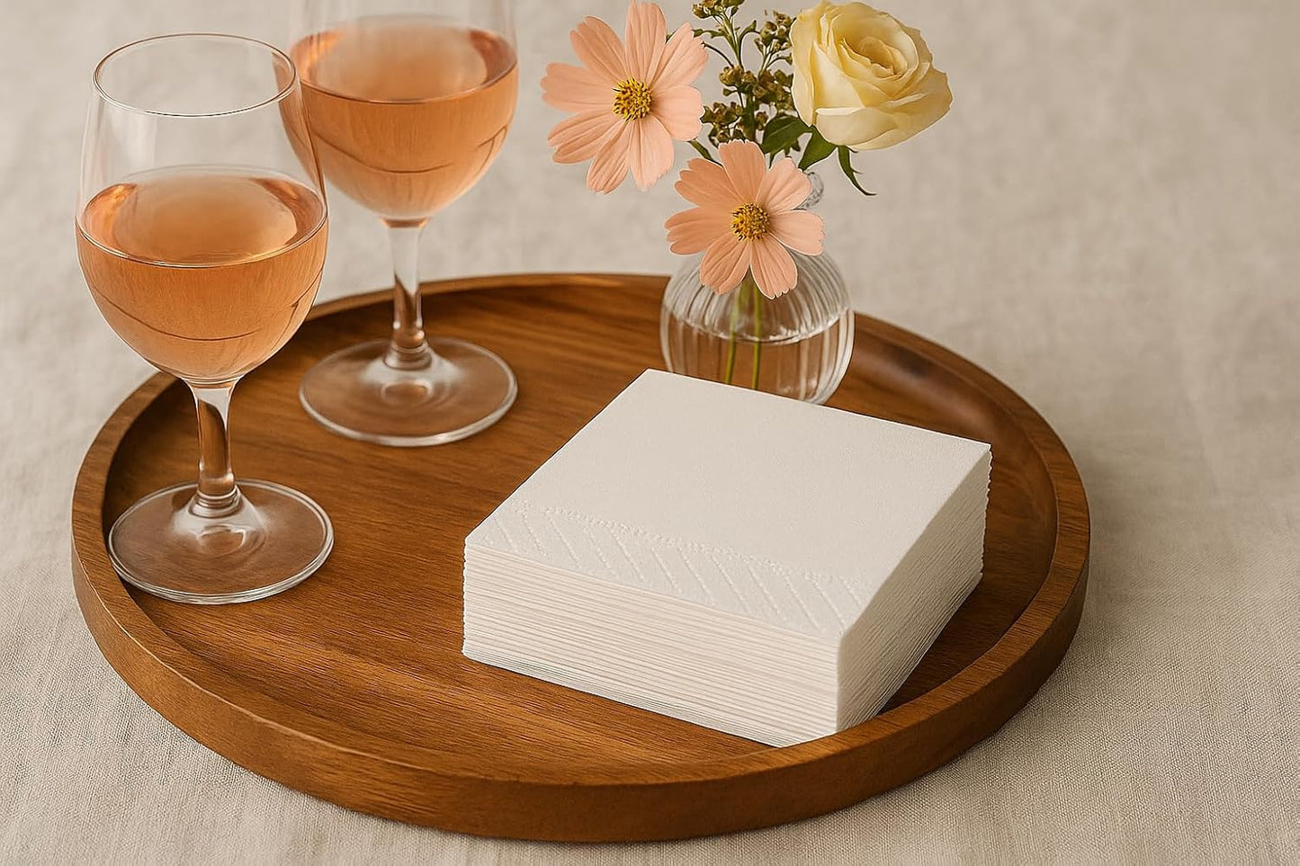White Cocktail Napkins - 200 count! 2-Ply, Soft, Absorbent, Disposable Paper Napkins for Drinks, Parties, Events, Bars & Weddings! 5x5 inch Square
