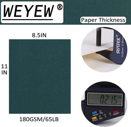 Black Green Cardstock 8.5 x 11 Thick Paper, 40 Sheets 65 LB/180 GSM, Cardstock Printer Paper for Invitations, Menus, Wedding, DIY Cards, Kids School Supplies