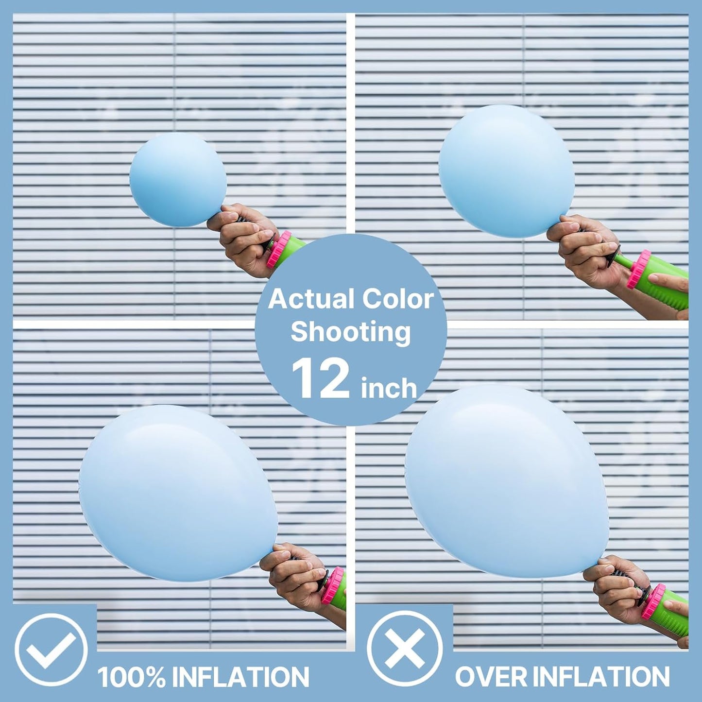 PartyWoo Baby Blue Balloons 100 pcs Different Sizes of 18 12 10 5 Inch Light Pastel Sky Aqua Blue Balloon Arch Kit Garland for Graduation Baby Shower Gender Reveal Party Decorations Blue-Q13