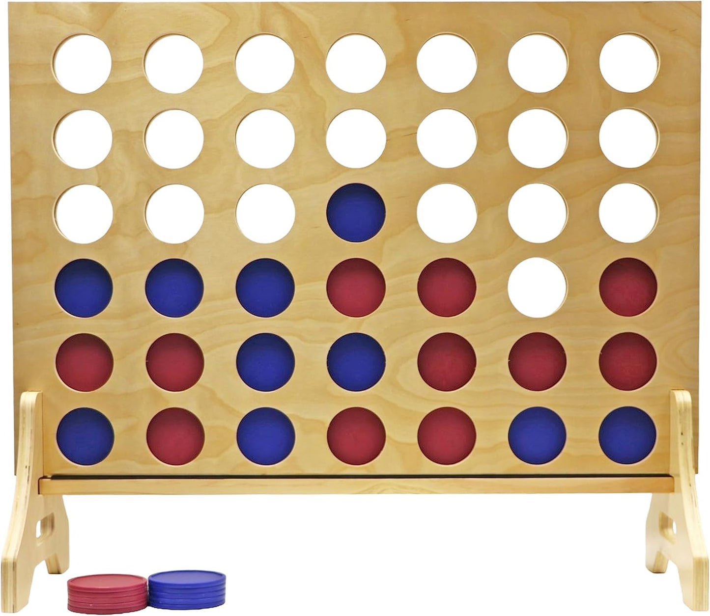 Tailgating Pros Premium Giant Four in a Row with Carrying Case - Jumbo Oversized Outdoor Yard Game - Connect Multiple Pucks in a Row to Win - Many Puck Colors Available!