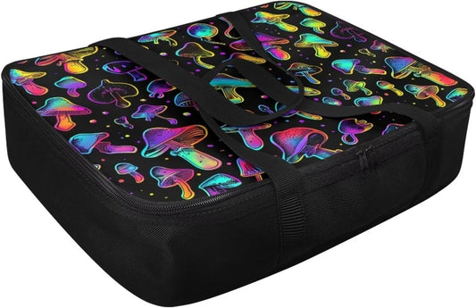 Colorful Mushroom Insulated Casserole Carriers Lasagna Holder Tote Reusable Hot Cold Food Carrier with Heat Resistant Lining for Hot or Cold Food Fits 11 x 15 or 9 x 13 Baking Dish